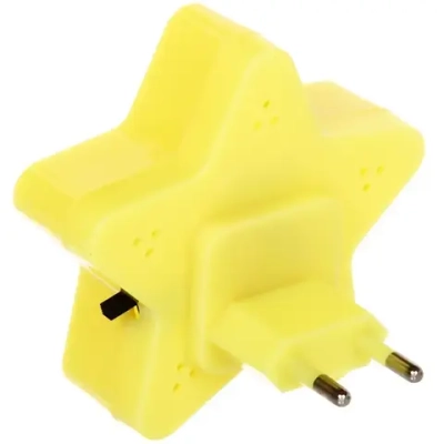 Ночник-светильник «Звездочка» 8см 4LED 2W 220V, Желтый