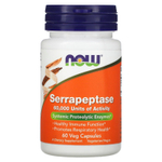 NOW Foods, Серрапептаза, 33 мг, 60 растительных капсул