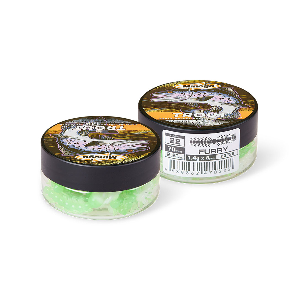 Форелевая приманка "Minoga" FURRY 2,8" (8шт) 70мм, 1,4гр, цвет 22