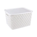 Корзина Плетенка (350х225) с крыш. белый