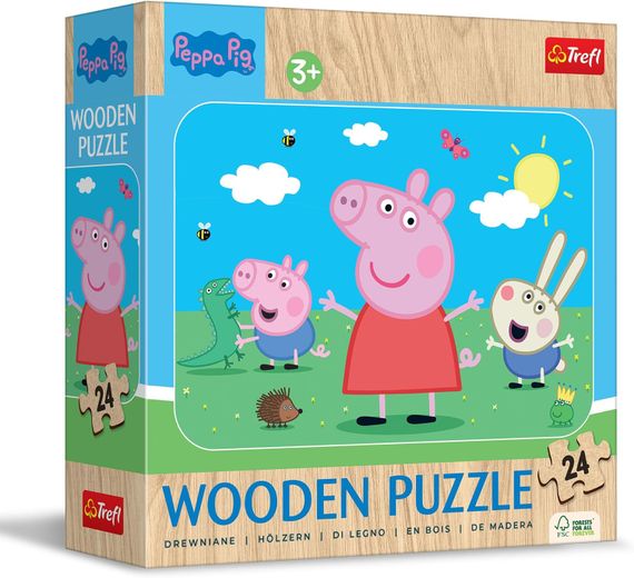 Pazl \ Puzzle \ Пазлы Puzzles - "24 Wooden Puzzle" - Meet lovely Peppa / Peppa Pig