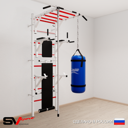 Шведская стенка Sv Sport 5601 (Турник рукоход/Брусья/Стойка/Скамья/Канат/Цепь/Мешок 15кг)