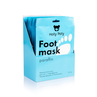 Маска-носки для ног Holly Polly c парафином, увлажняющая и питающая в шоубоксе, 14гр