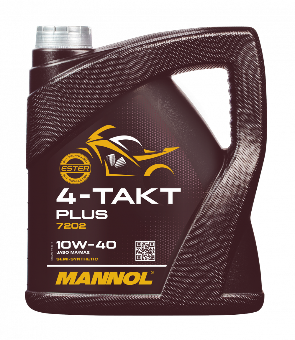 Моторное масло для 4Т-двигателей Mannol 4-Takt Plus 10W-40, полусинтетическое, 4 л