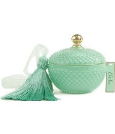 Гортензия, круглая бирюзовая свеча Арт-деко с кисточкой, Cote Noire