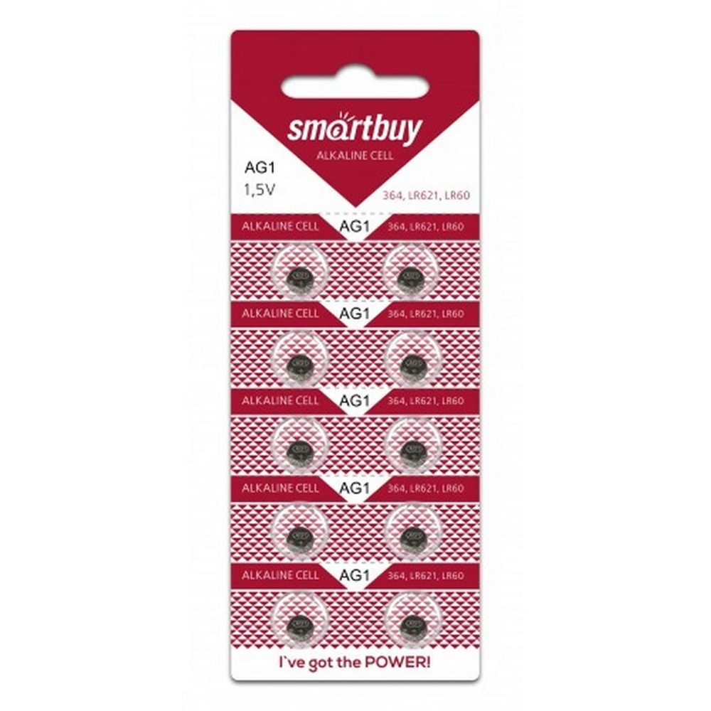 Батарейка Smartbuy AG1,364,LR621,LR60-10B (SBBB-AG1-10B)