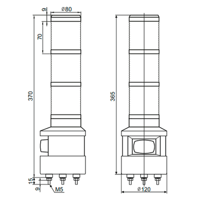 Светосигнальный маячок INNOCONT SFL100B-220-RYG