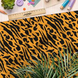 Ткань оксфорд 210 необычный тигриный узор