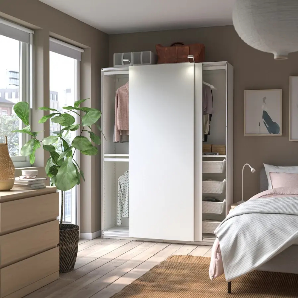 Шкаф-купе - IKEA PAX/HASVIK/ПАКС/ХАСВИК ИКЕА, 150x44x201 см, белый