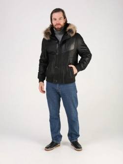 Дубленка натуральная куртка зимняя с капюшоном