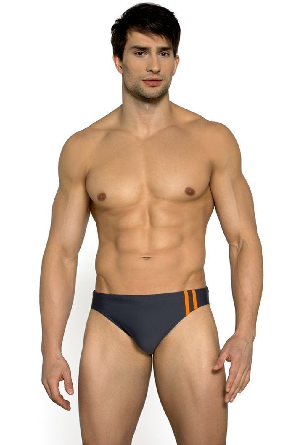 Плавки-слипы с двумя контрастными полосками (Размер: M) (Цвет: черный с красным)