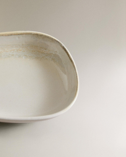 Zara Home тарелка из каменной керамики, цвет бежевый, 14 см