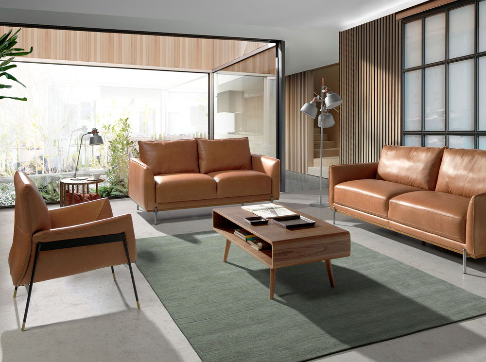 Кресло 5091/KF-A002-M2851 кожаное с черными стальными ножками