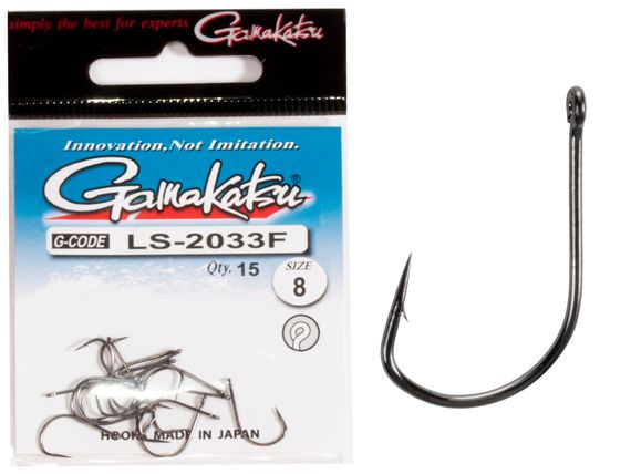 Крючки Gamakatsu LS-2033F NEW LABEL EYED HOOKS BLACK разм. 08 15шт.