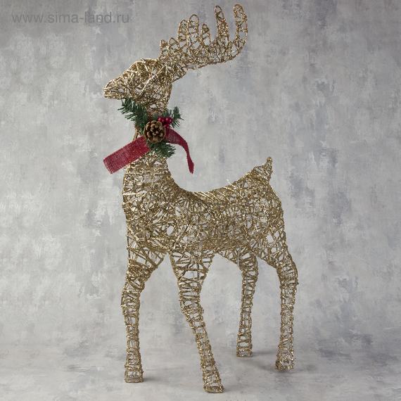 Светодиодная фигура Олень золотистый 50×85×18 см., металл, 220 В, Luazon Lighting (3662049)