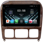 Магнитола для Mercedes-Benz S W220 1998-2005 (рамка дерево) - FarCar DX9-220W монитор 9.5" IPS на Android 13, 4+64Гб, CarPlay