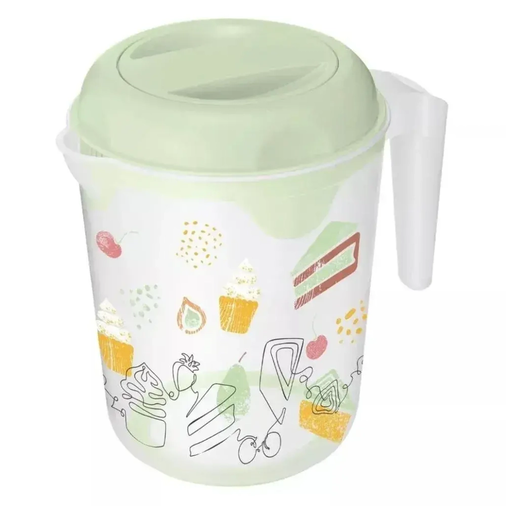 Кувшин для блендера (миксера) 2,0л, с декором, Зеленый