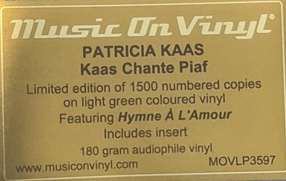 Patricia Kaas / Kaas Chante Piaf (Limited Edition)(Coloured Vinyl)(2LP)