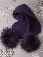 Шарф зимний вязаный с помпонами для детей