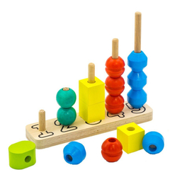 Пирамидка "Счеты" 15 деталей, развивающая игрушка для детей, обучающая игра из дерева