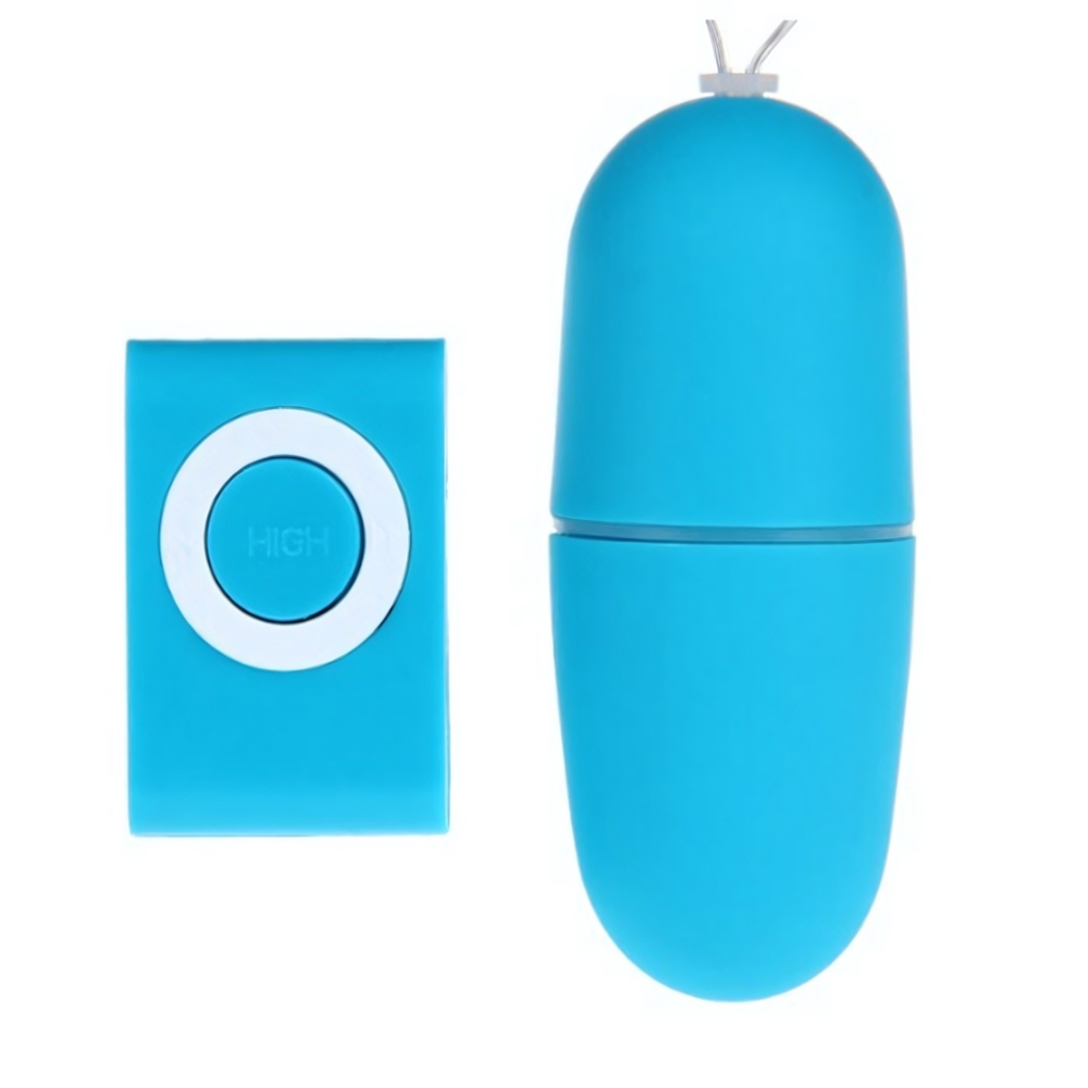 Вибро яйцо с дистанционным пультом управления Vibrating Eggs Remote Control mp3 (голубой) (Цвет: голубой)