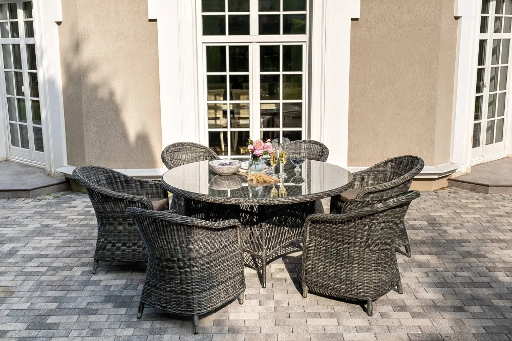 "Эспрессо–150 R" обеденная группа плетеная, цвет графит