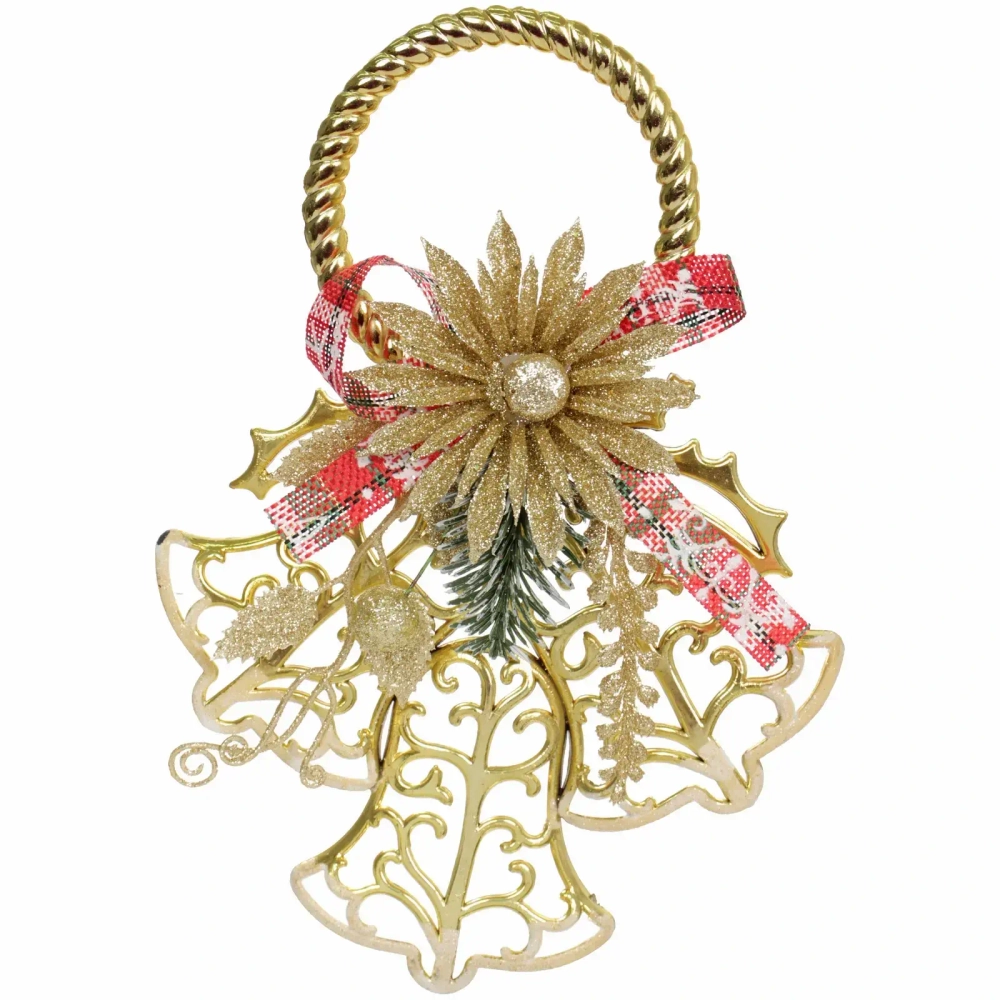 Украшение новогоднее «Ажурные колокольчики» 19,5*25,5 см, Золото