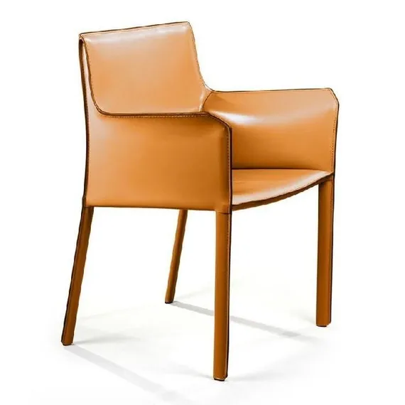 Стул с подлокотниками Barrie оранжевая кожа
