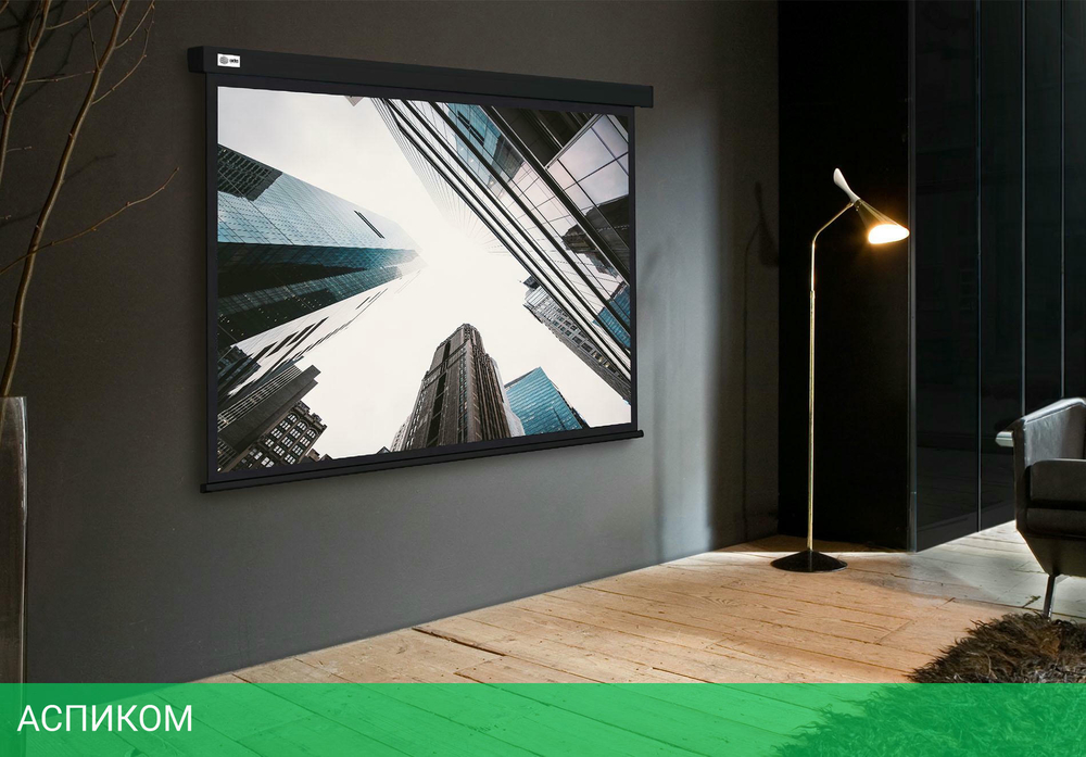 Проекционный экран Cactus CS-PSW-124X221-BK черный