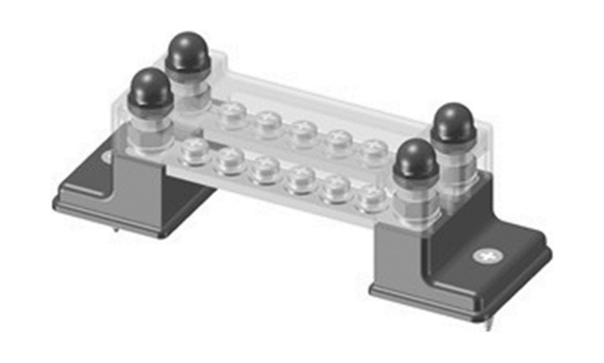 Колодка распределительная электромонтажная с защитной крышкой, 2 планки по 6 контактов