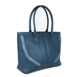 Модная женская средняя на молнии светло-синяя сумка с ручками из искусственной кожи 38х28х14 см COSCET М-СД-100