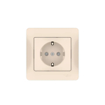 GLOSSA РОЗЕТКА с заземлением со шторками, 16А, в сборе, быстрозажим. клем., БЕЖЕВЫЙ