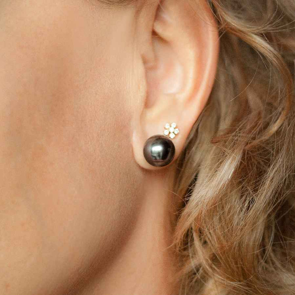 Серьги Possebon Graphite Pearl A0656.3 BW