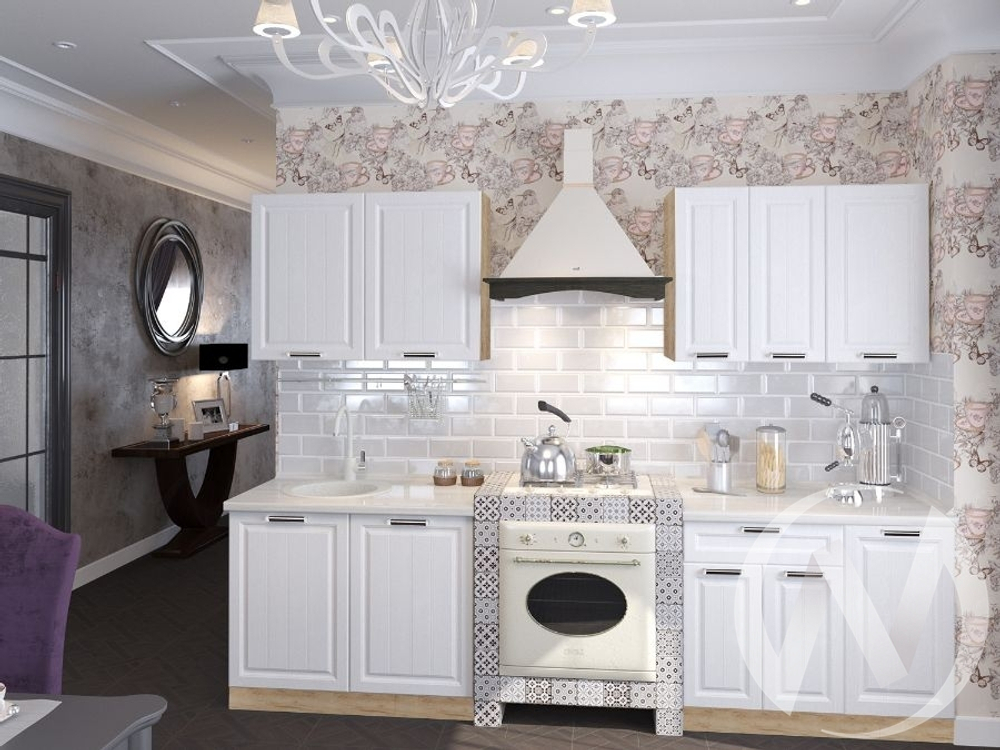 Кухня "Прага" белое дерево