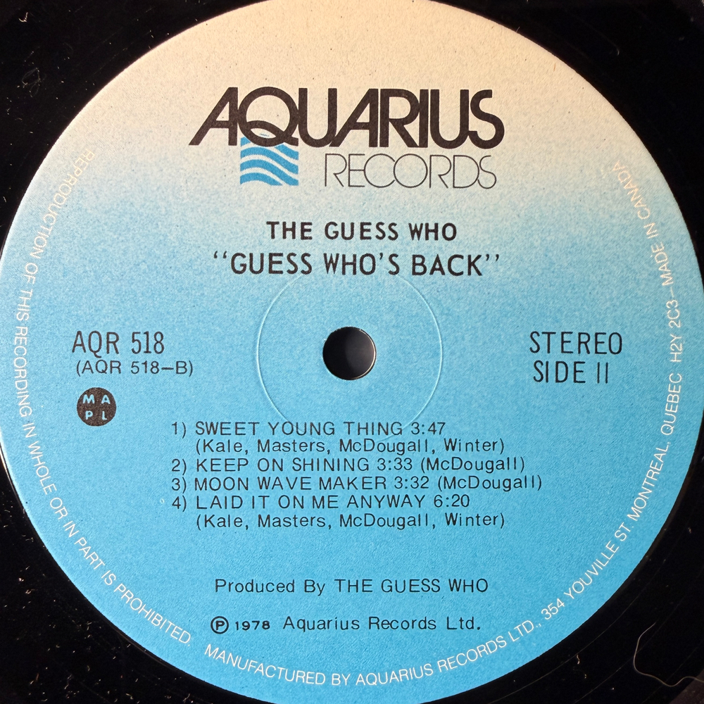 The Guess Who – Guess Who's Back (Канада 1978г.) Т