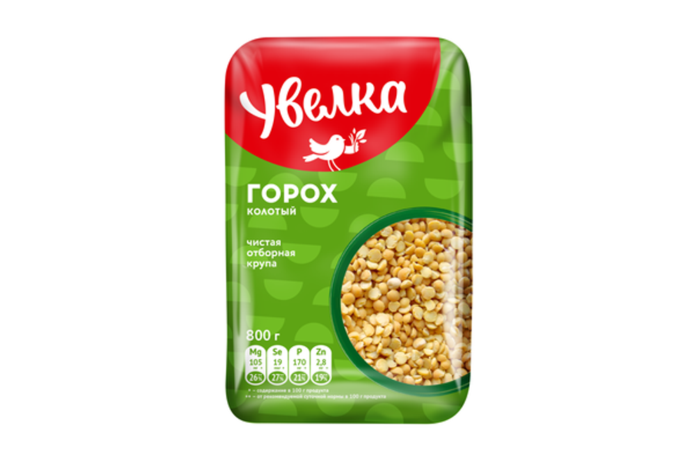 Крупа Горох Колотый Увелка 800 гр