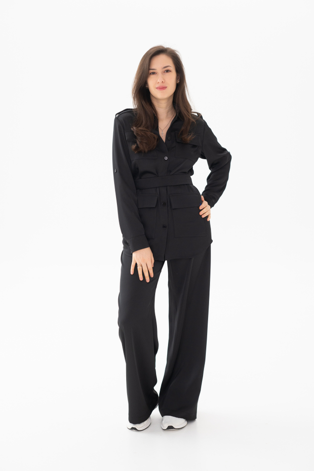 Блуза сафари сатин