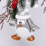 Ёлочная игрушка «Весёлый пингвинёнок» 11*6*11 см, серебро