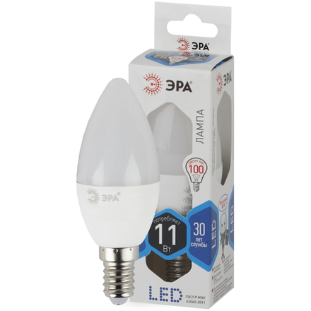 Лампочка светодиодная ЭРА STD LED B35-11W-840-E14 E14 / Е14 11Вт свеча нейтральный белый свeт