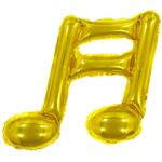 Шар с клапаном (16''/41 см) Мини-фигура, Нота двойная, Золото, 1 шт.