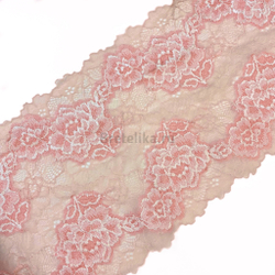 Кружево эластичное персиково-розовое 16 см