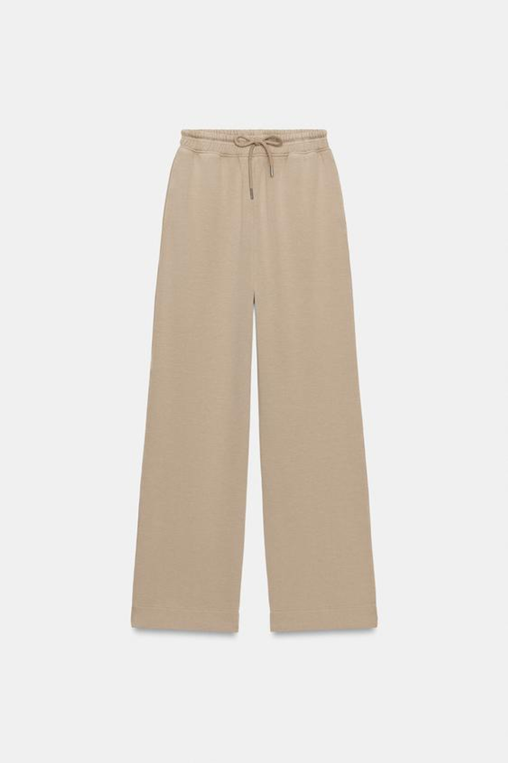 ZARA БРЮКИ ИЗ ТРИКОТАЖА ИНТЕРЛОК С ЭФФЕКТОМ ПОТЕРТОСТИ, СЕРО-КОРИЧНЕВЫЙ