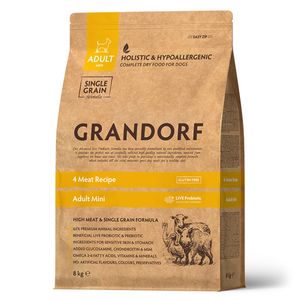 Сухой корм Grandorf DOG 4 Meat PROBIOTIC MINI для взрослых собак мелких пород, 4 мяса с пробиотиками