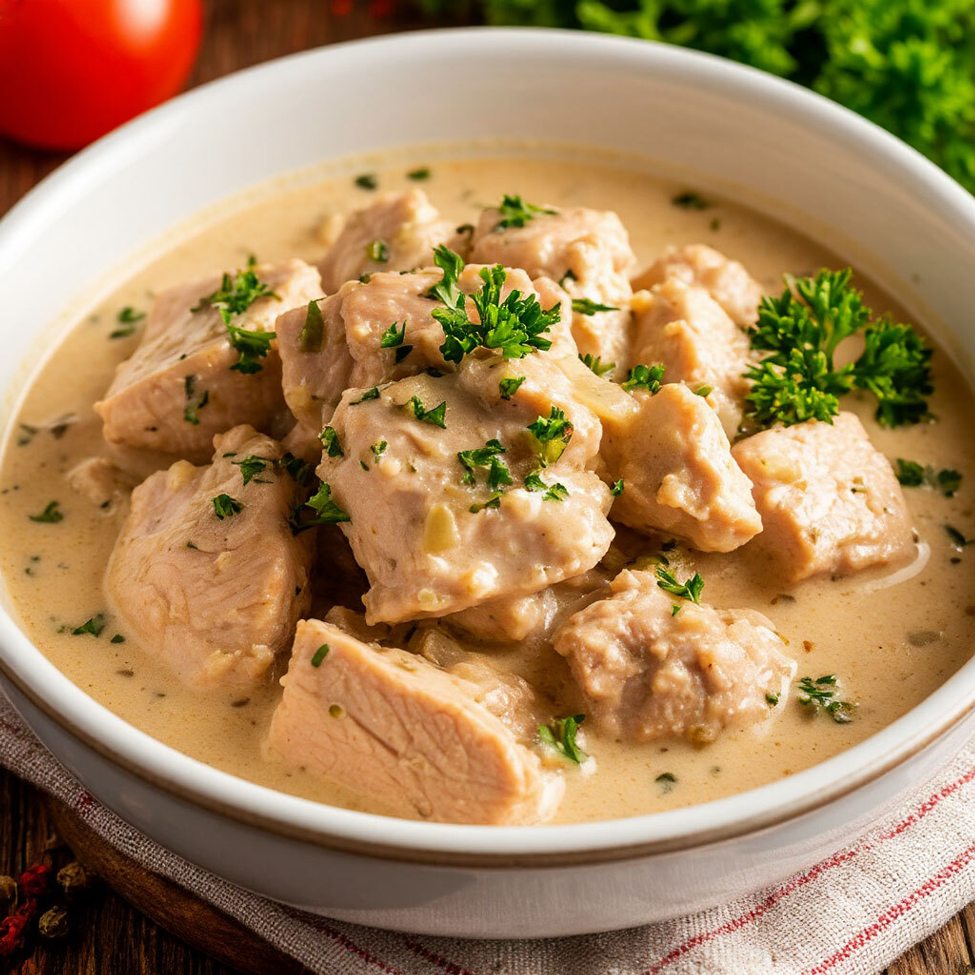 Мясо индейки в сливочном соусе
