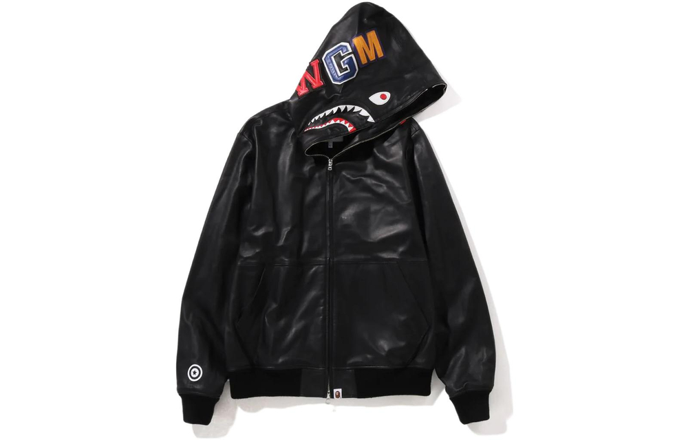 A Bathing Ape Leather Shark Full Zip Куртка