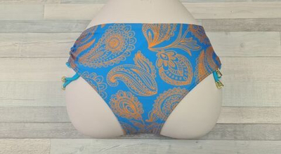Плавки с регуляцией высоты и узором пейсли (Размер: XL) (Цвет: голубой)