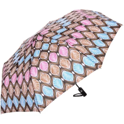 Зонт женский полуавтомат «Ultramarine- Маниока», микс 6 цветов, 8 спиц, d-100см, длина в слож. виде 28см, голубые цветы