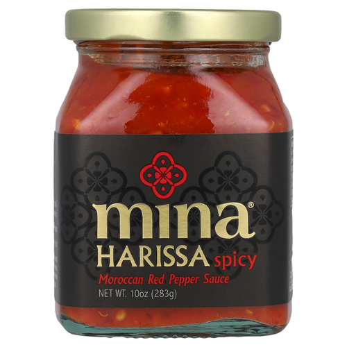 Mina, Harissa, марокканский соус из красного перца, острый, 283 г (10 унций)