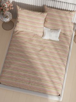 Постельное белье перкаль Сказка "Нежная полоска" 2-спальное Наволочка 50х70 см 2 шт Простынь на резинке 160x200 см Пододеяльник 175x215 см