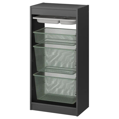 Стеллаж - IKEA TROFAST, 46х30х94 см, серый/серо-зеленый/бело-серый, ТРУФАСТ ИКЕА
